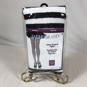 Sexy Black & White Striped Nylon Tights Cosplay